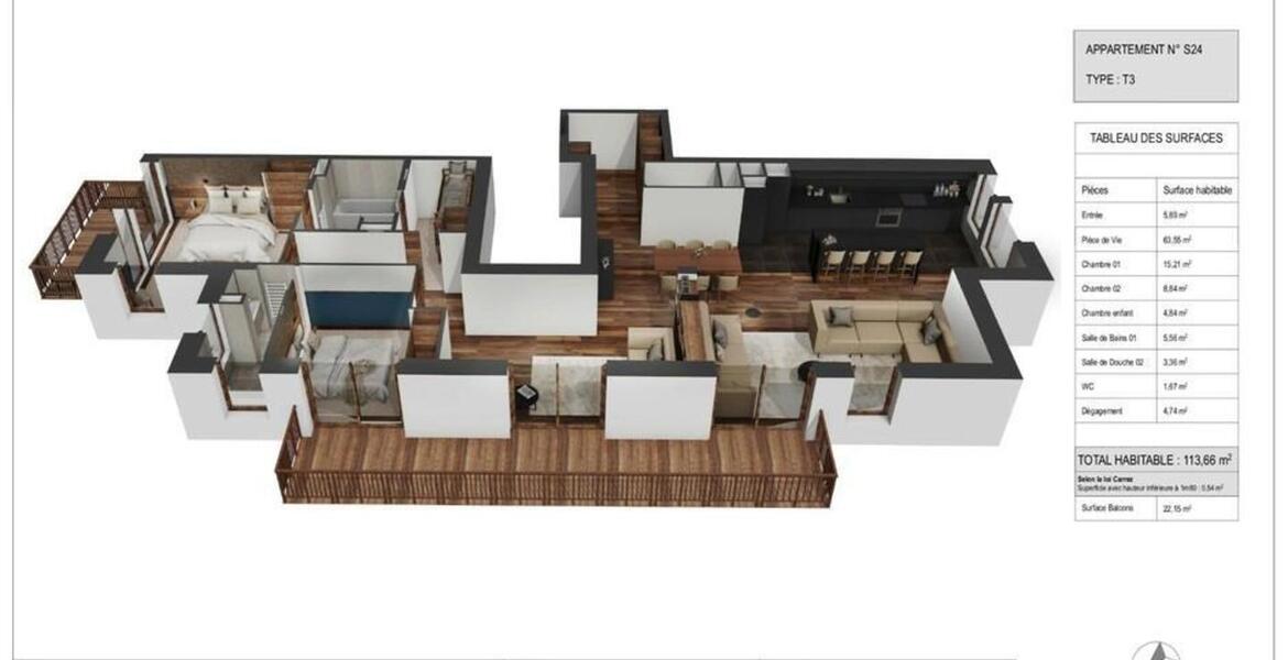 Apartamento  en alquiler en Courchevel 1550 