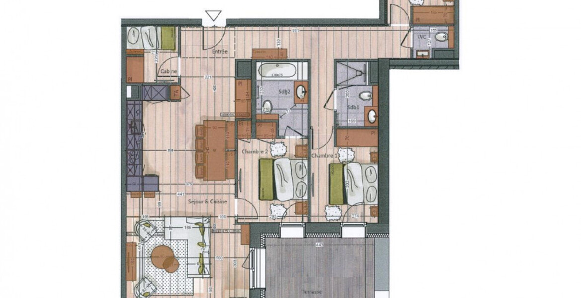 The Meribel flat, located on the 1st floor of the residence