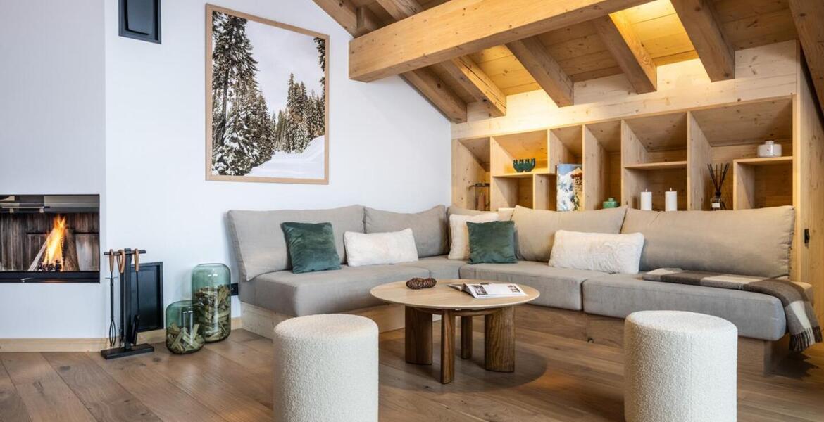 The duplex penthouse in Meribel